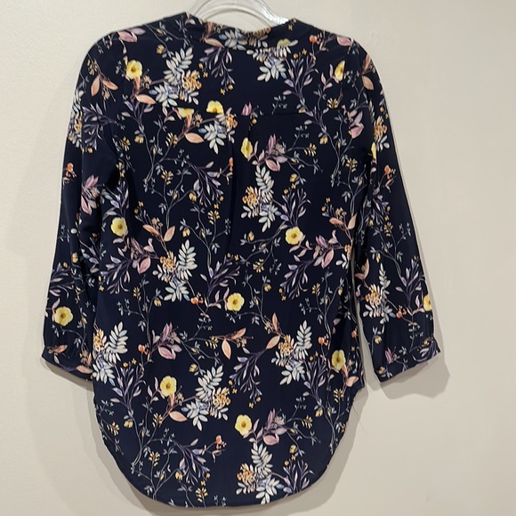 Amour Vert Amy Silk blouse / French Jardin Navy Small - Picture 5 of 6